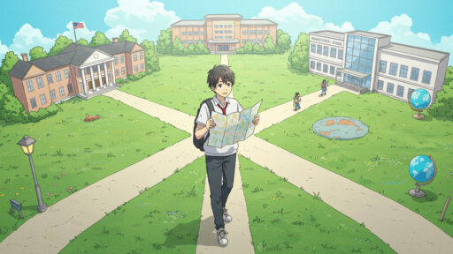 進路先を選ぶ男子高校生の画像