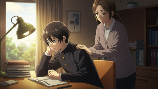 悩む男子中学生の画像