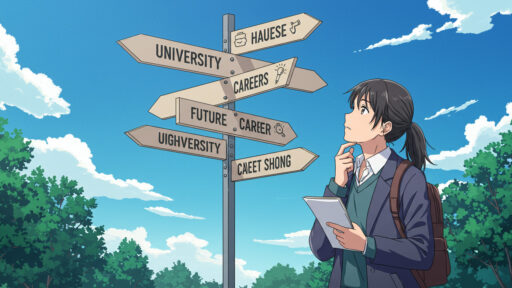 大学進学後の先を考える女子高校生の画像